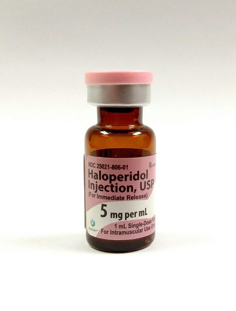 Haloperidol injection vial, 5 mg/mL