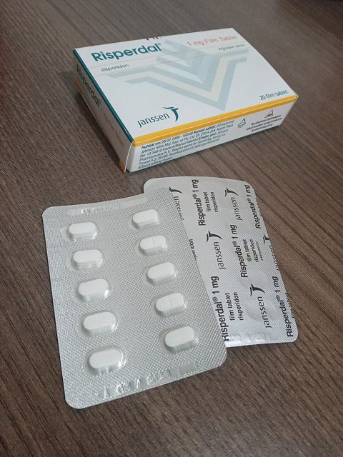 Risperdal (risperidone) tablets, box and blister
